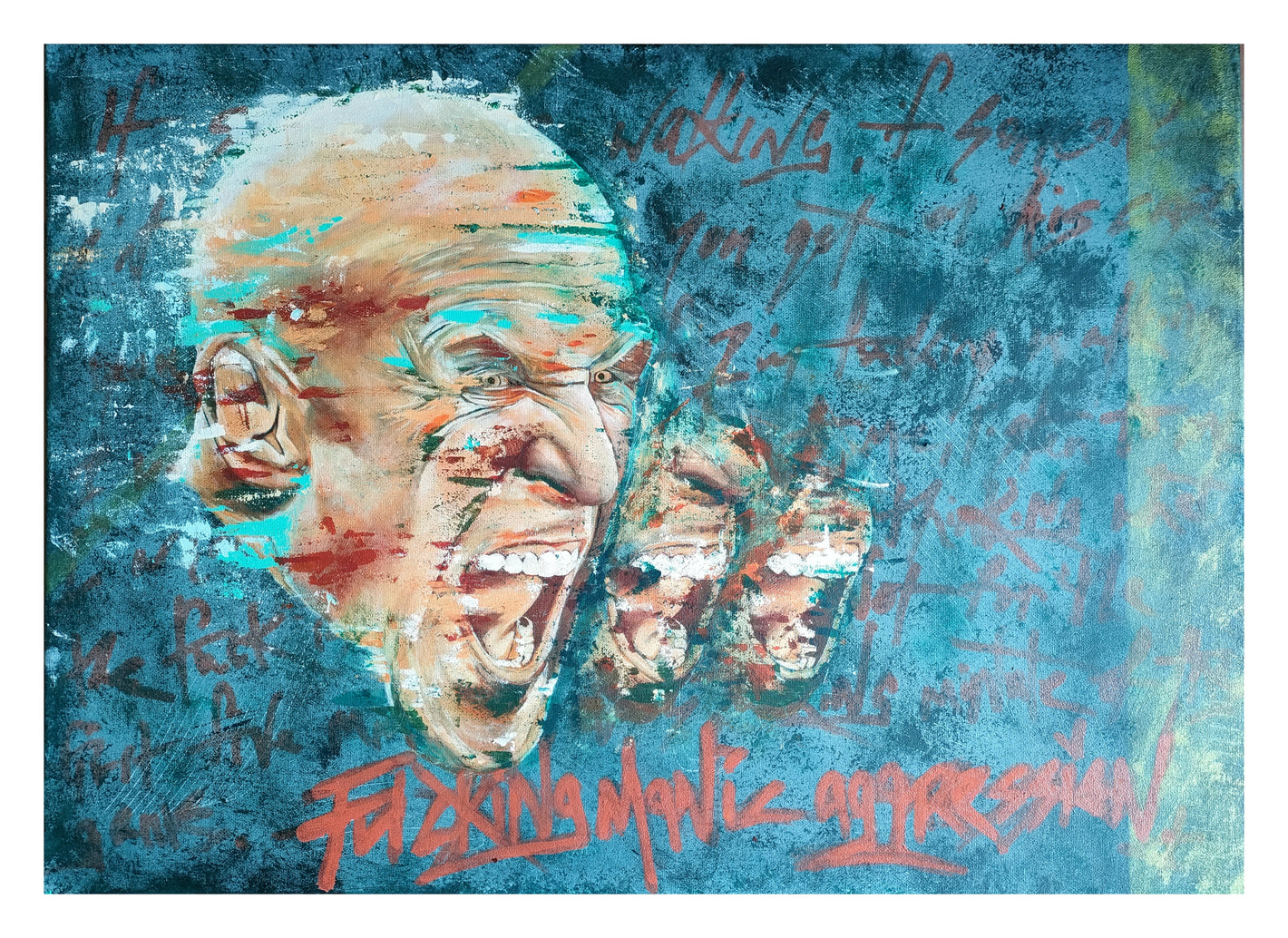 Abstract portrait painting of Rugby legend Paul O' Connell